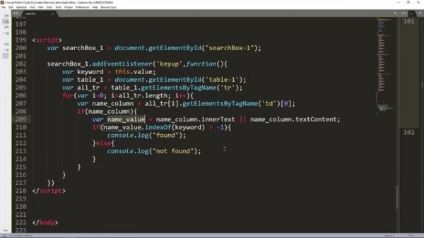 JavaScript Filter Table Row Single And Multiple Columns