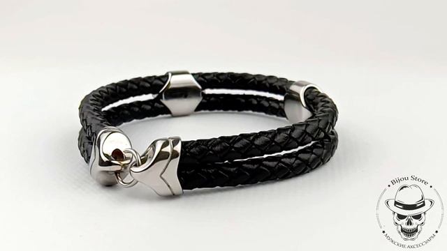 Мужской плетеный двойной браслет “BLACK DIAMOND” смотреть онлайн