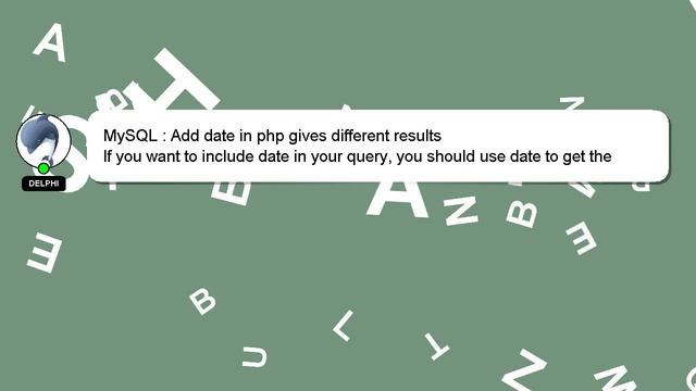 MySQL : Add date in php gives different results смотреть онлайн