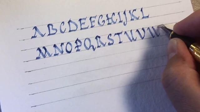 Рустика чернильной ручкой с пером для арабской каллиграфии. Алфавит в стиле рустика. смотреть онлайн