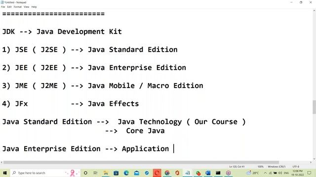 CORE JAVA tutorials || Demo - 1 || by Mr. Nageswar Rao On 19-10-2022 @11:30AM IST смотреть онлайн