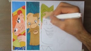 Алеша Попович и Тугарин Змей/КАК НАРИСОВАТЬ???/Рисуем героев мультфильма.
