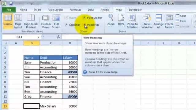 VideoExcel - How to turn off gridlines and column headers in Excel 2010 смотреть онлайн