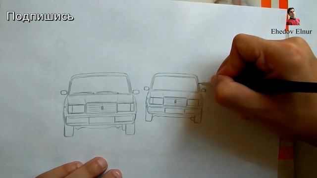 Как нарисовать машину, ВАЗ 2107 смотреть онлайн