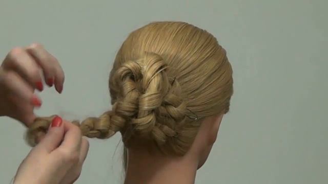 Прическа: Пучок. Узловое плетение. Elegant wedding bun updo hairstyle смотреть онлайн