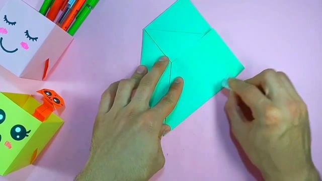 origami pen holder easy | diy pencil stand box no glue смотреть онлайн