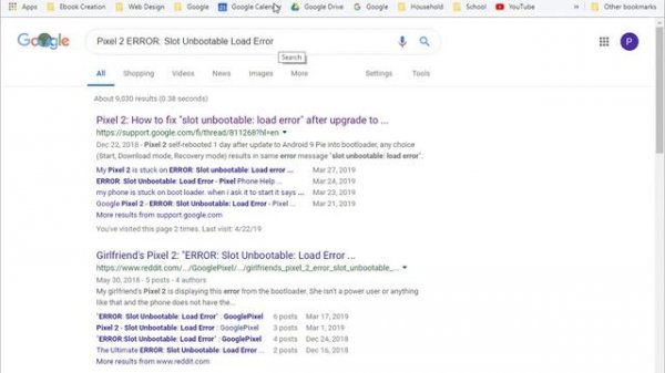 Pixel 2 ERROR: Slot Unbootable Load Error