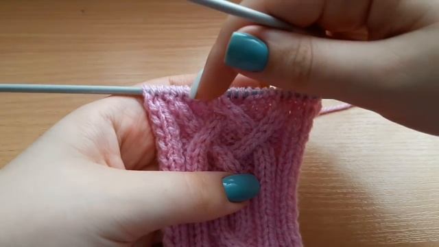 #Аран спицами для начинающих. Аран для резинки.