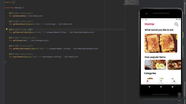 Android food app using (MVVM + Retrofit + Room) #16 смотреть онлайн