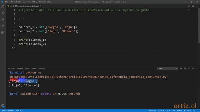 Python - Ejercicio 449: Calcular la diferencia Simétrica entre Dos Objetos Conjunto смотреть онлайн