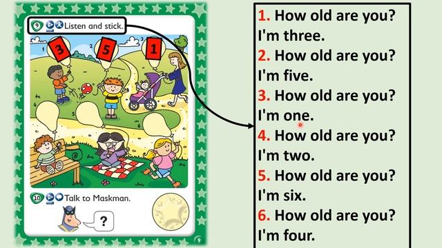Kid's Box Starter - Unit 1 - Hello - 9 - Listen and stick. смотреть онлайн