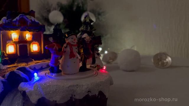 Миниатюра РОЖДЕСТВЕНСКИЕ УДОВОЛЬСТВИЯ - СНЕГОВИК с LED-огнями и динамикой, 19х16х15 см 481091-2 смотреть онлайн