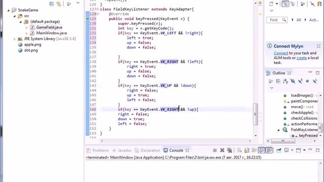 Пишем Игру Змейка на Java в Eclipse часть 9 смотреть онлайн