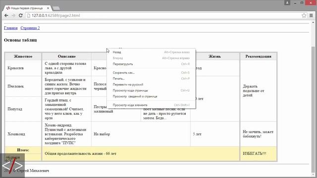 12. HTML таблицы – управление колонками. смотреть онлайн