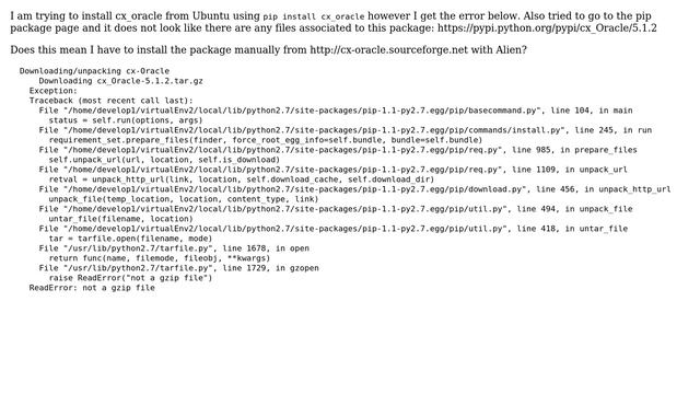 How to install cx_oracle package with pip from Ubuntu linux? смотреть онлайн