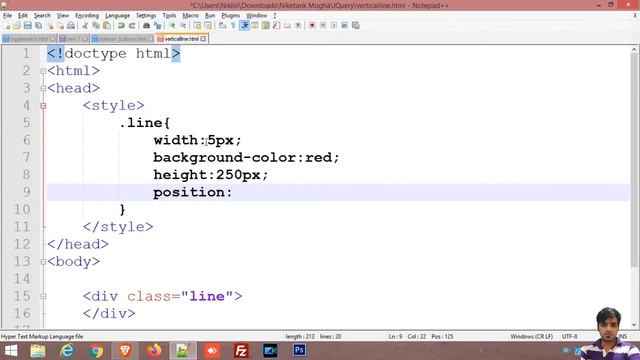 How To Create Vertical Line using HTML5 & CSS3 || Very Easy смотреть онлайн