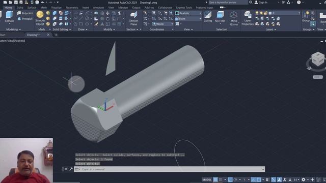 Flange Bolt in 3D Using AutoCAD 2021 in Hindi смотреть онлайн