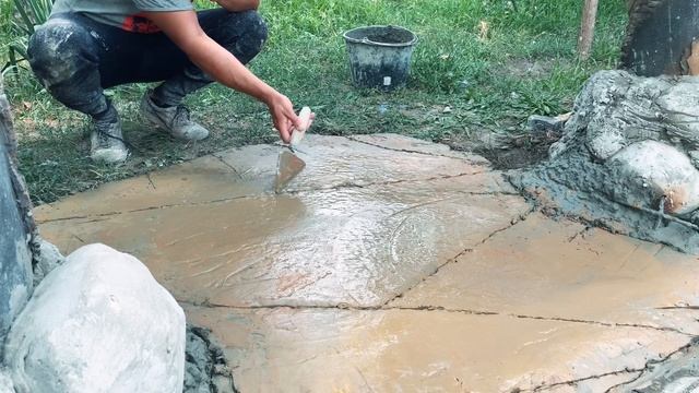 Дорожки из Арт бетона., технологии и процесс. смотреть онлайн