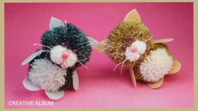 Симпатичные котики из остатков пряжи смотреть онлайн