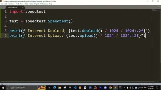 SpeedTest | Lập Trình Tool Kiểm Tra Tốc Độ Mạng ( Internet) | PYTHON смотреть онлайн