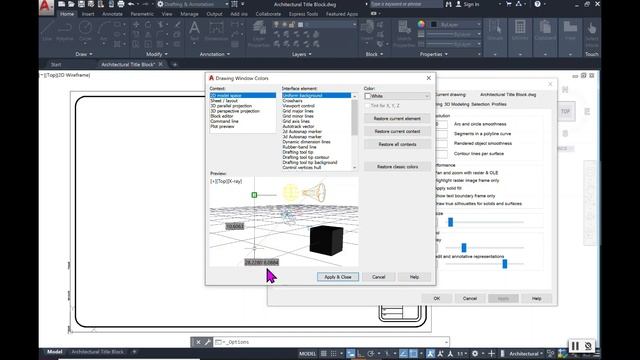 Changing Background Screen Color in AutoCAD смотреть онлайн