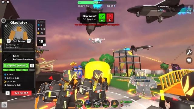 USING GLADIATOR IN SOLO HARDCORE | 300 DMG PER SWING | ROBLOX Tower Defense Simulator смотреть онлайн