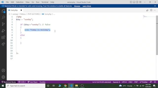 If , Else and Elseif Statement in PHP | PHP Tutorial #5 смотреть онлайн