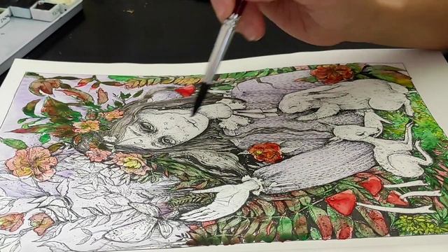 НАЧИНАЮ НОВЫЕ РАСКРАСКИ: Lady Spring/ Dream katcher/ раскраска с куклами Тильда смотреть онлайн