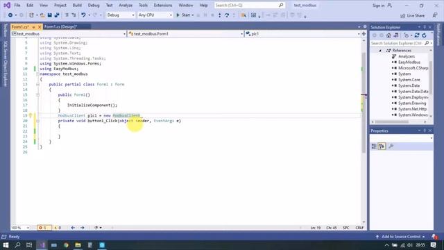 Simple modbus tcp ip communication with C# and schneider M580 смотреть онлайн