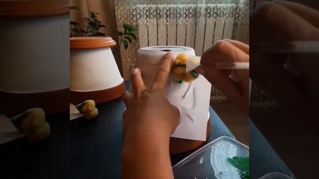 Как украсить глиняный горшок;) смотреть онлайн