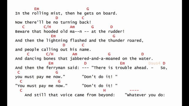 Don't pay the ferryman Chris de Burgh play & sing along guitar chords, tabs and lyrics Karaok смотреть онлайн