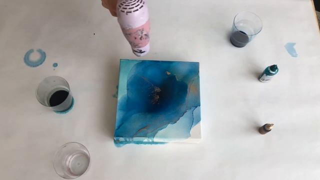Alcohol ink painting on canvas tutorial. смотреть онлайн