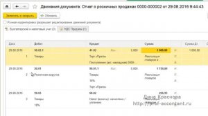 Отчет о розничных продажах в 1с Бухгалтерия 8
