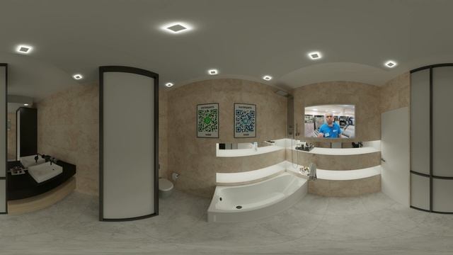 Керамогранит Global Tile Terme GT60601101MR и Terme GT60601102MR в интерьере ванной комнаты. смотреть онлайн