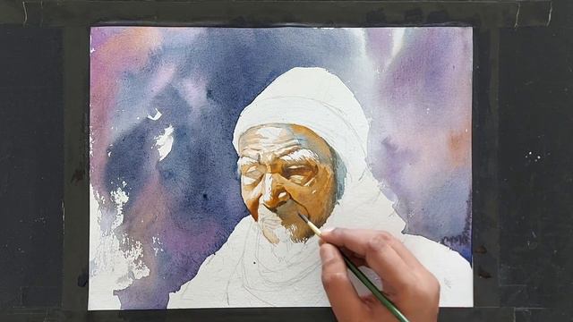 HOW TO PAINT A PORTRAIT. BY SUNIL LINUS DE. SIMPLE WATER COLOR DEMONSTRATION / TUTORIALS смотреть онлайн