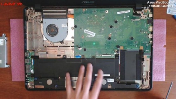 ? Asus VivoBook 17 X705UB-GC228T разборка , комплексная чистка , замена термопасты