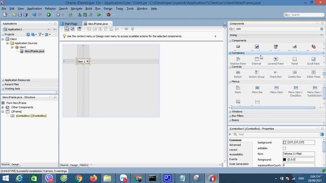 JDeveloper Java Desktop Application смотреть онлайн