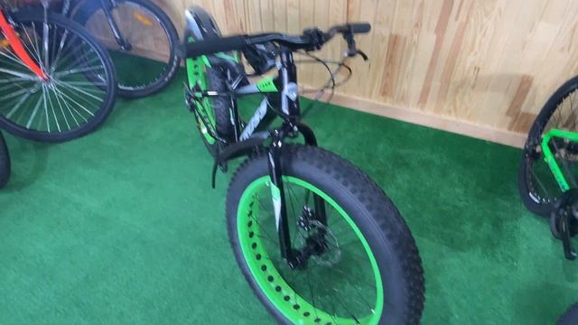 Велосипед Fatbike Cross Tank 24 дюймов 16 рама Черный-Зеленый Подростковый от 155 см рост 2022