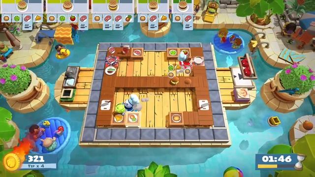 Overcooked 2 Surf 'n' Turf 2-3 4 star (2 player co-op) смотреть онлайн