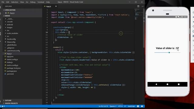 React Native Slider/Seekbar Example смотреть онлайн