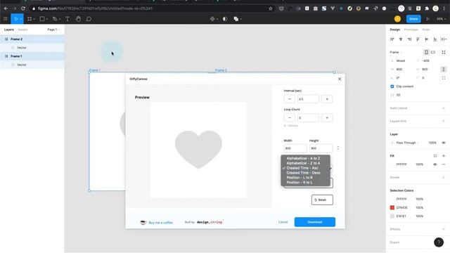ハートのモーションデザイン（GiffyCanvas @ Figma） смотреть онлайн