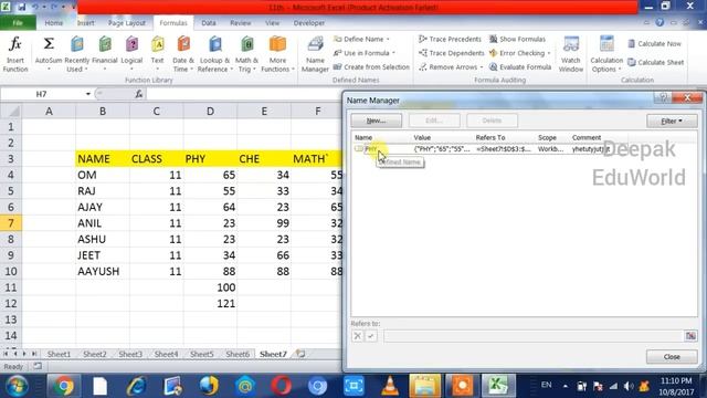 Excel Formula Tab in Hindi - How To Use Name Manager And Define Name in EXCEL | In Hindi смотреть онлайн