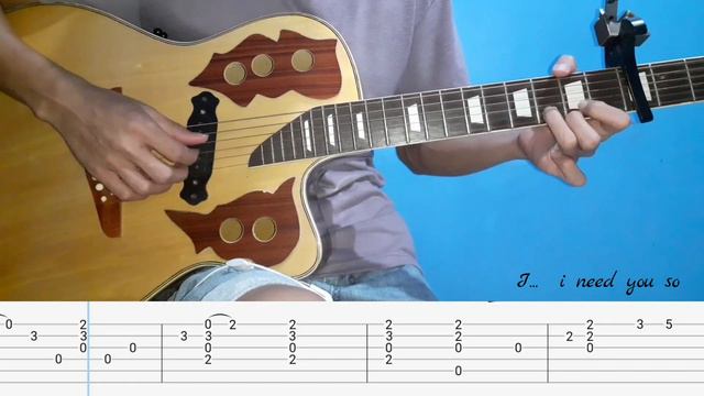Sunflower - (Rex Orange Country) Fingerstyle TABS + LYRICS on screen смотреть онлайн