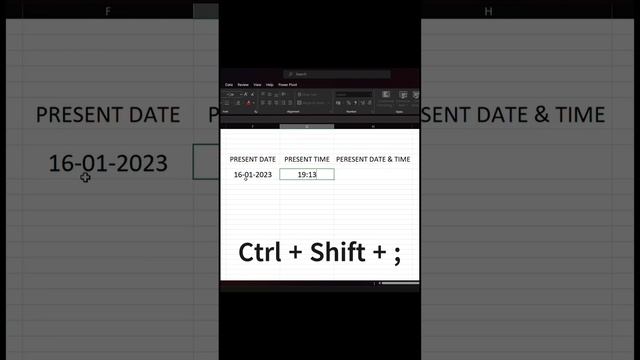 Excel's current date and time shortcut keys. смотреть онлайн