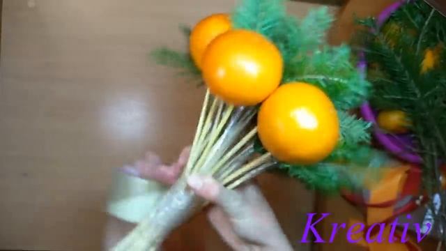 Новогодний букет из мандаринов своими руками смотреть онлайн