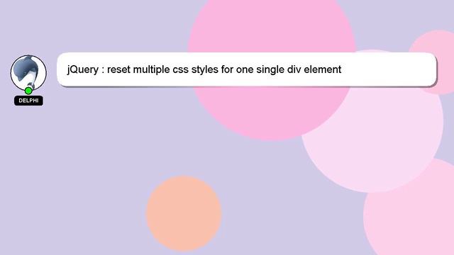 jQuery : reset multiple css styles for one single div element смотреть онлайн