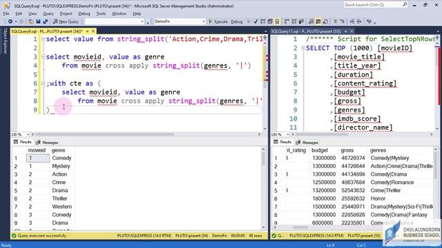 สอน SQL Server: การประยุกต์ใช้ฟังก์ชันแบ่งสตริง STRING_SPLIT() смотреть онлайн
