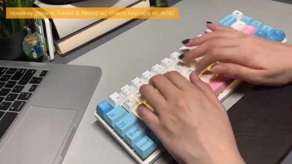 🍦 nk creams | typing sound test & comparisons | keychron k2 & rk68 w/ cherry/xda keycaps