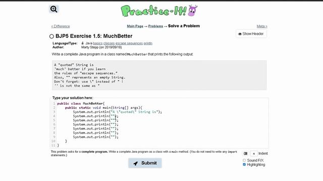 Java Practice-it Introduction to Java Programming | Exercise 1.5 MuchBetter смотреть онлайн