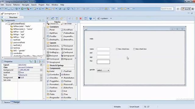 Java Swing Tutorial for Beginners Eclipse WindowBuilder-All Swing components - Intact Abode смотреть онлайн
